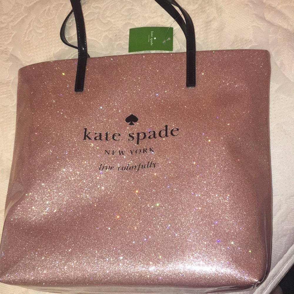 Kate Spade Bon Shopper Holiday Tote New pink NWT